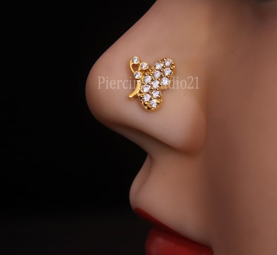 Gold Nose Jewelry Summer Sale Butterfly Gold Nose Ring Crystal