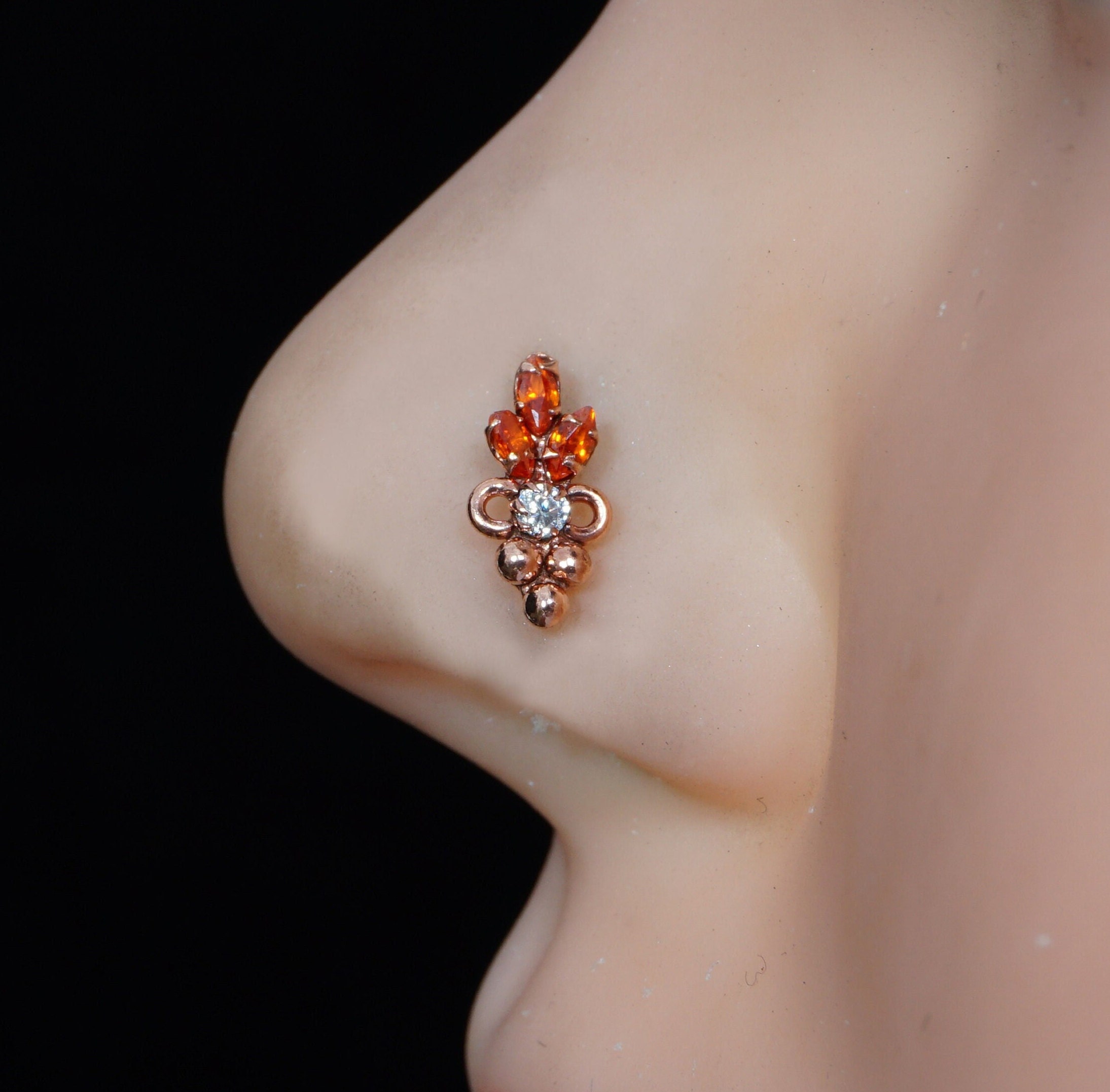 Tinny Nose Ring Summer Sale Indian Nose Ring Crystal Nose Piercing Wedding Nose  Stud Rose Gold Nose Stud Indian Nose Stud Diamond Nose Stud - Etsy