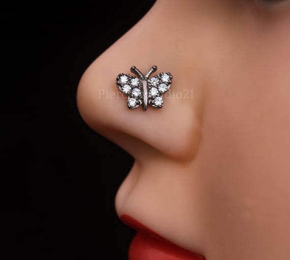 VerPetridure U Shaped Fake Nose Ring Diamond Studded Butterfly Nose Nail No  Hole Nose Clip Piercing Jewelry Diamond Butterfly Nose Stud - Walmart.com