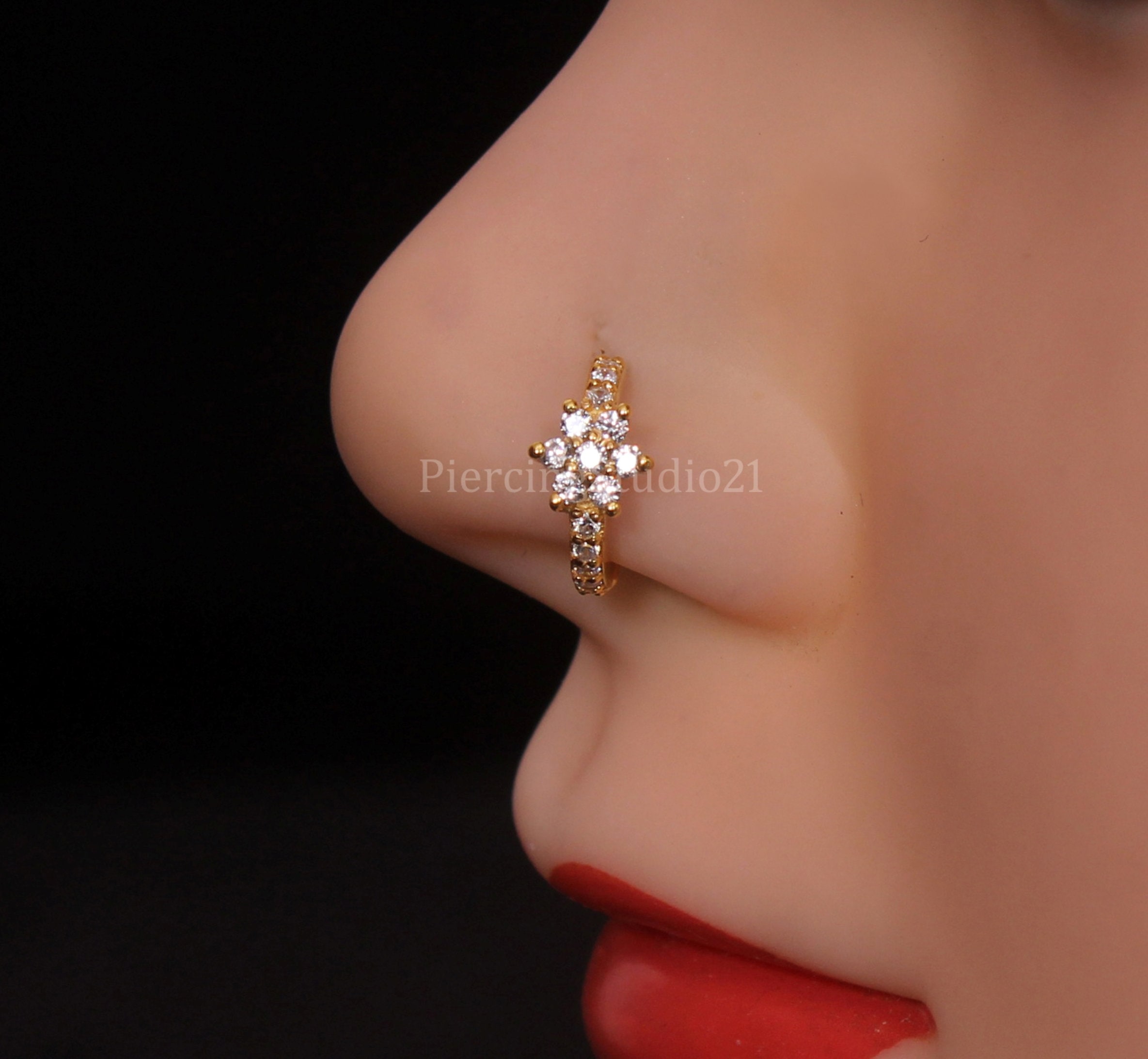 MEENAZ Maharashtrian south indian Traditional Pearl Temple Jewellery  marathi Nathni Banu Nathiya combo set Nose pin