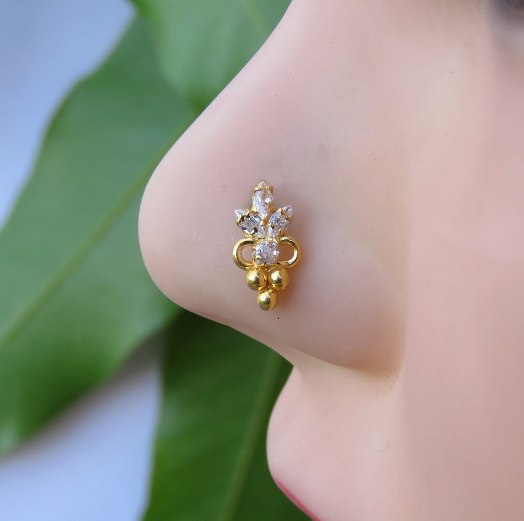 Indian Nose Ring Wedding Nose Jewelry Gift for Her Indian Nose Stud