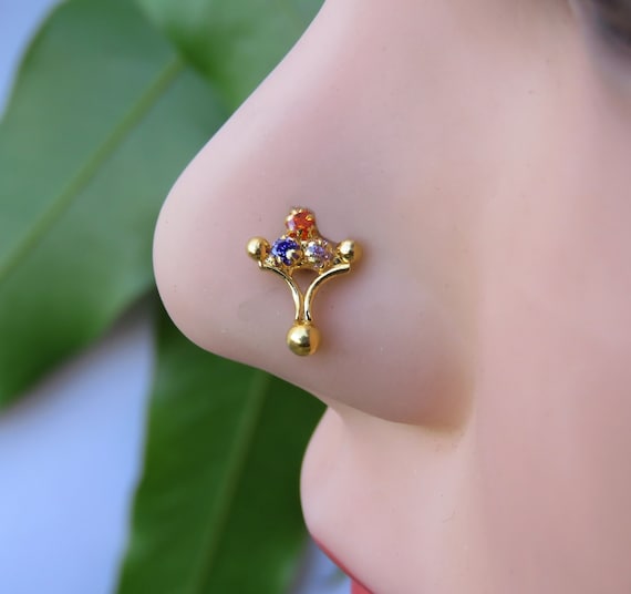 Gold Nose Cuff Diamond Nose Screw Indian Nose Ring Gold Nose Stud