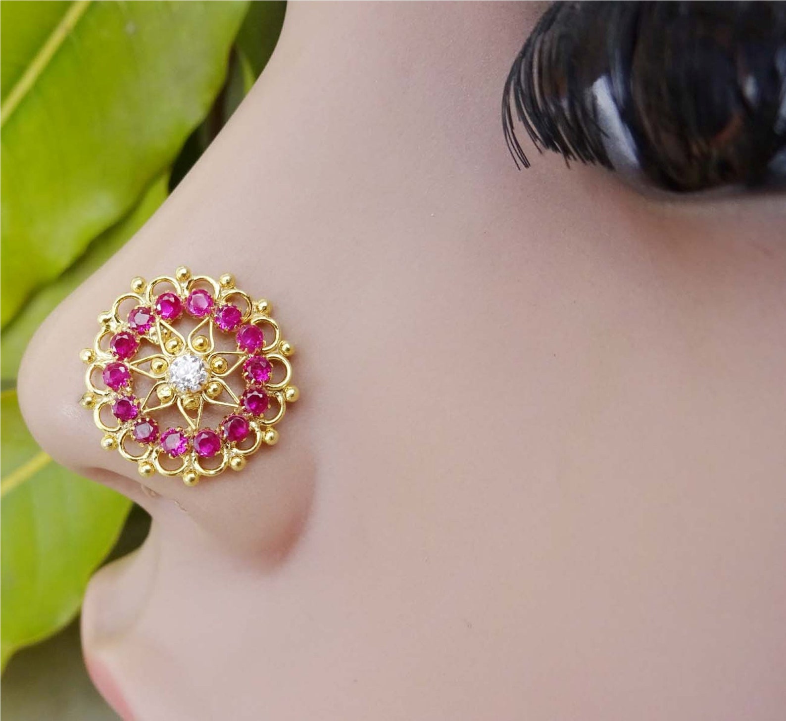 Unique Nose Stud Gold nose Stud Body Jewelry 14krt yellow gold Etsy