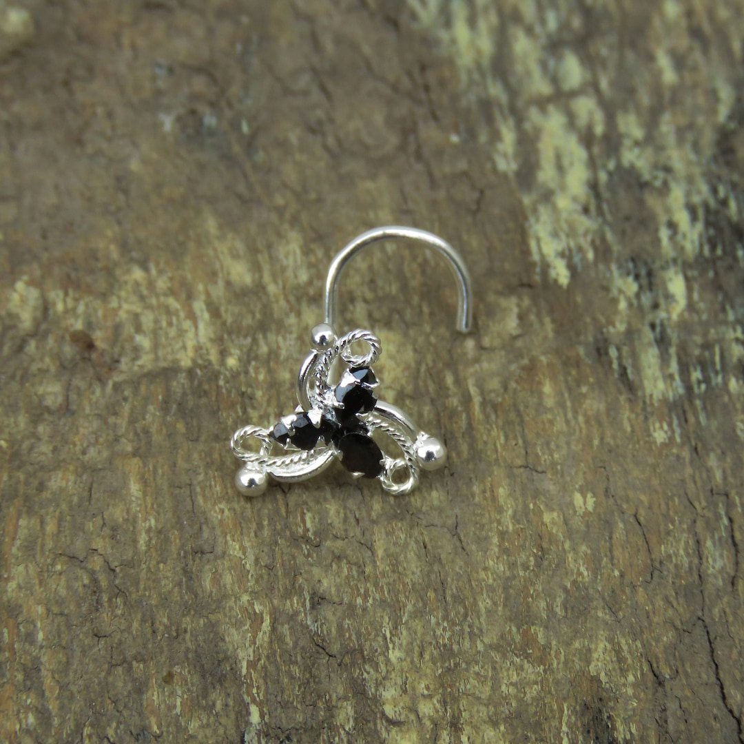 Crystal Nose Ring CZ Clear Nose Ring White Gold Nose Ring Etsy