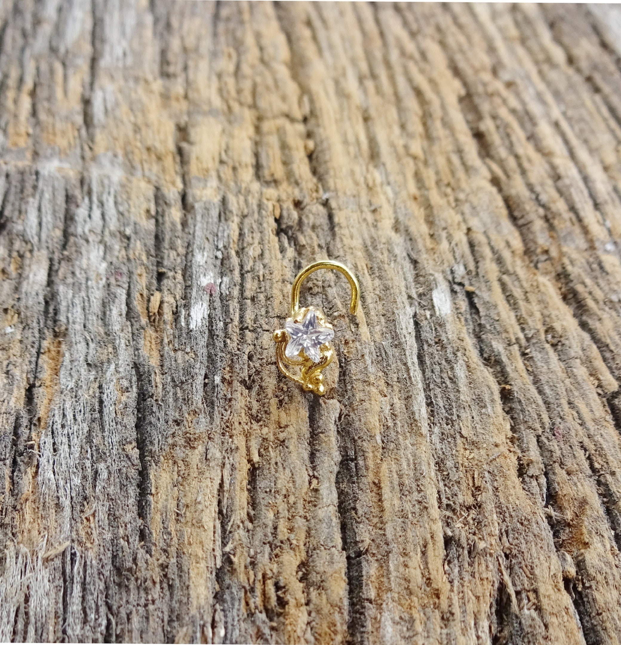 Indian Nose Stud Gem Stone Nose Stud CZ Simulated Diamond Nose | Etsy