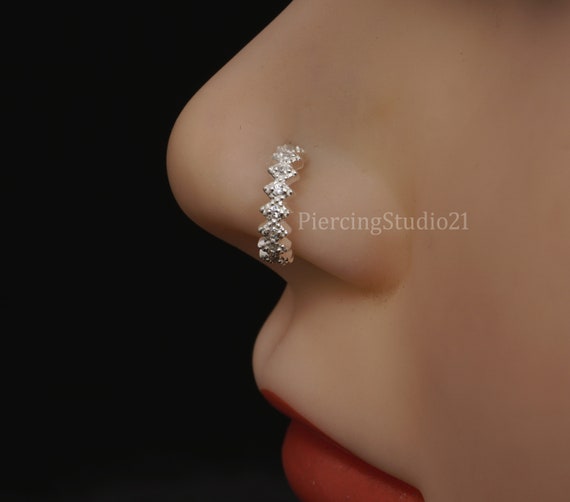Hoop diamond nose ring deals
