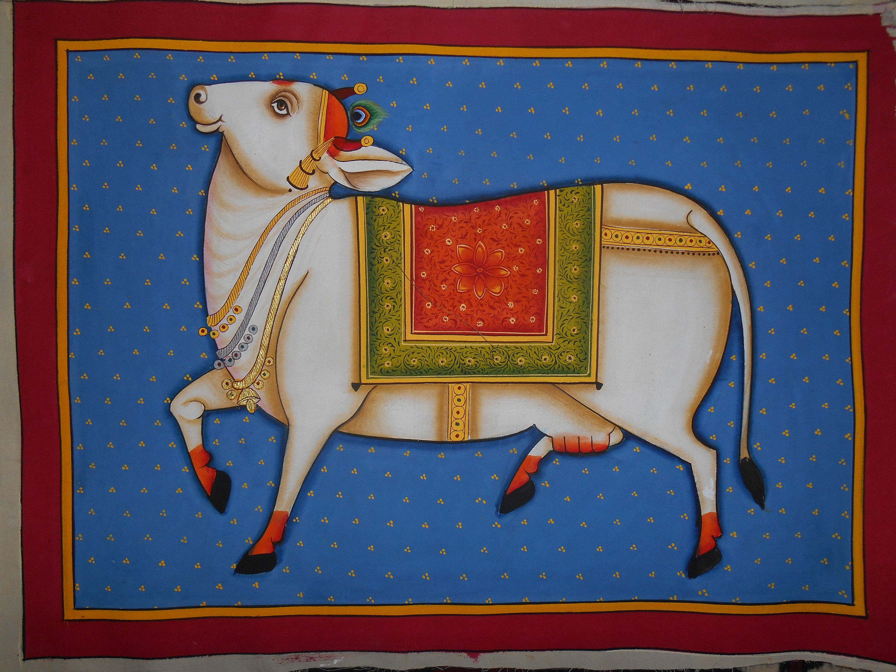 COW NANDI ART Traditional Indian Wall Hanging Home Decor Table Etsy UK