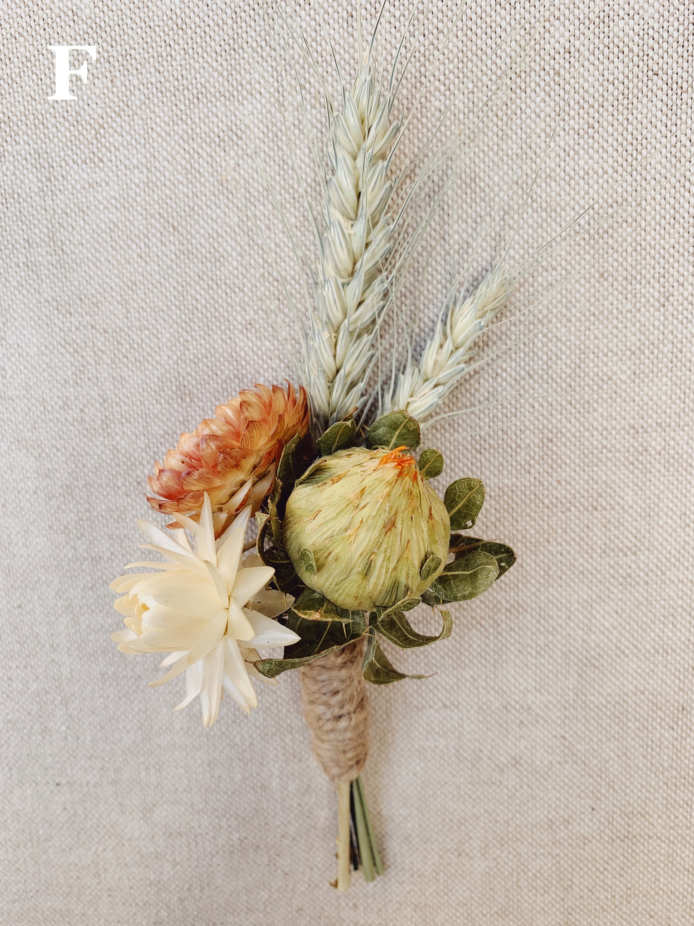 Dried flower buttonhole Boho wedding Wedding Boutonniere Etsy