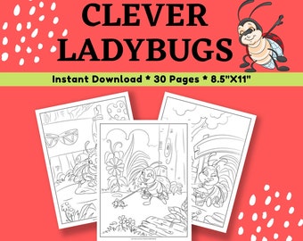 Ladybug Coloring Pages - Printable Coloring Sheets for Boys, Girls, Kids, Birthday Party Activity and favors
