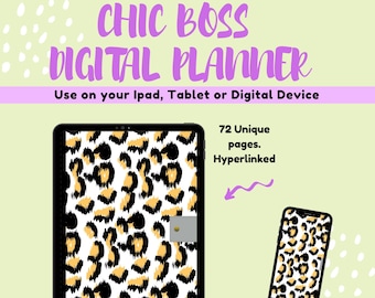 Leopard Planner, Leopard Print Digital Planner (UNDATED), IPad, Goodnotes, Noteshelf, Lady Boss Planner, Modern Planner - Start Now!