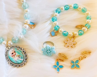 Kids Jewelry,Little Girls,Toddlers Necklace and Ring Set,Princess Pretending Play Jewelry Set,Little girls Dress Up Jewelry Set