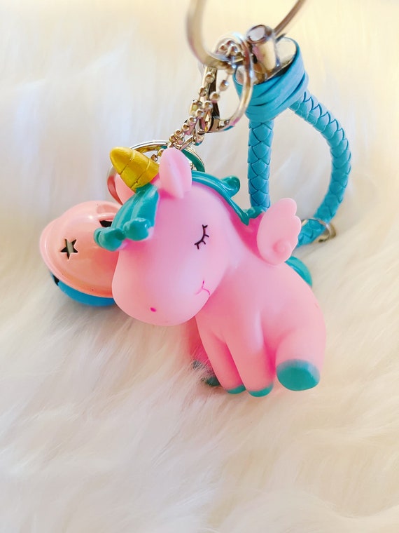 Super Cute Silicone Unicorn Keychain/key Holder With Bells Charms