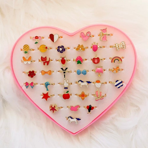36pcs Little Girl Adjustable Rings in Box Kids Jewelry Rings - Etsy