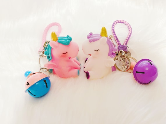 Super Cute Silicone Unicorn Keychain/key Holder With Bells Charms