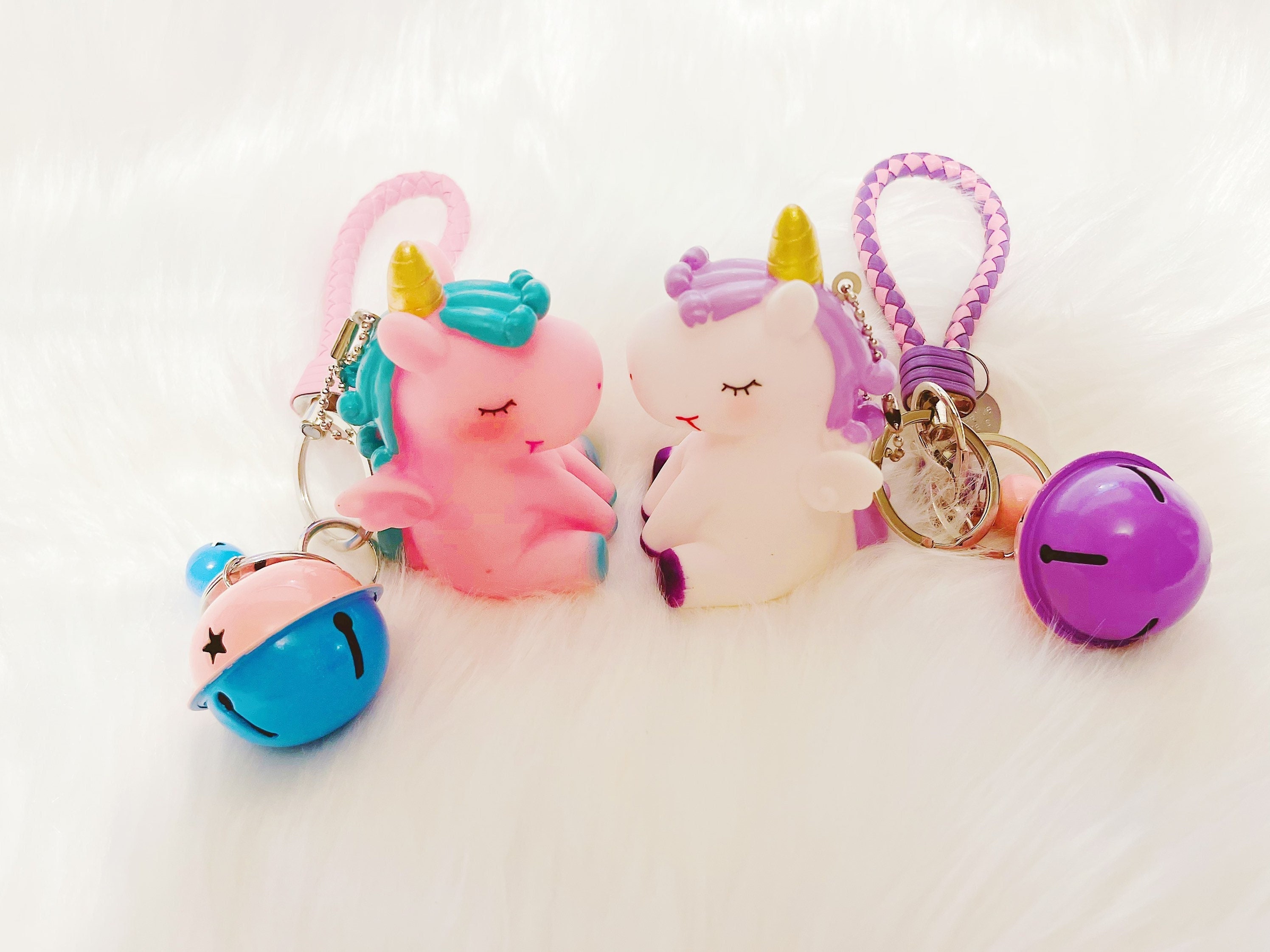 Super Cute Silicone Unicorn Keychain/key Holder With Bells Charms