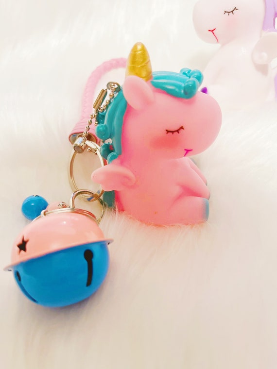 Super Cute Silicone Unicorn Keychain/key Holder With Bells Charms