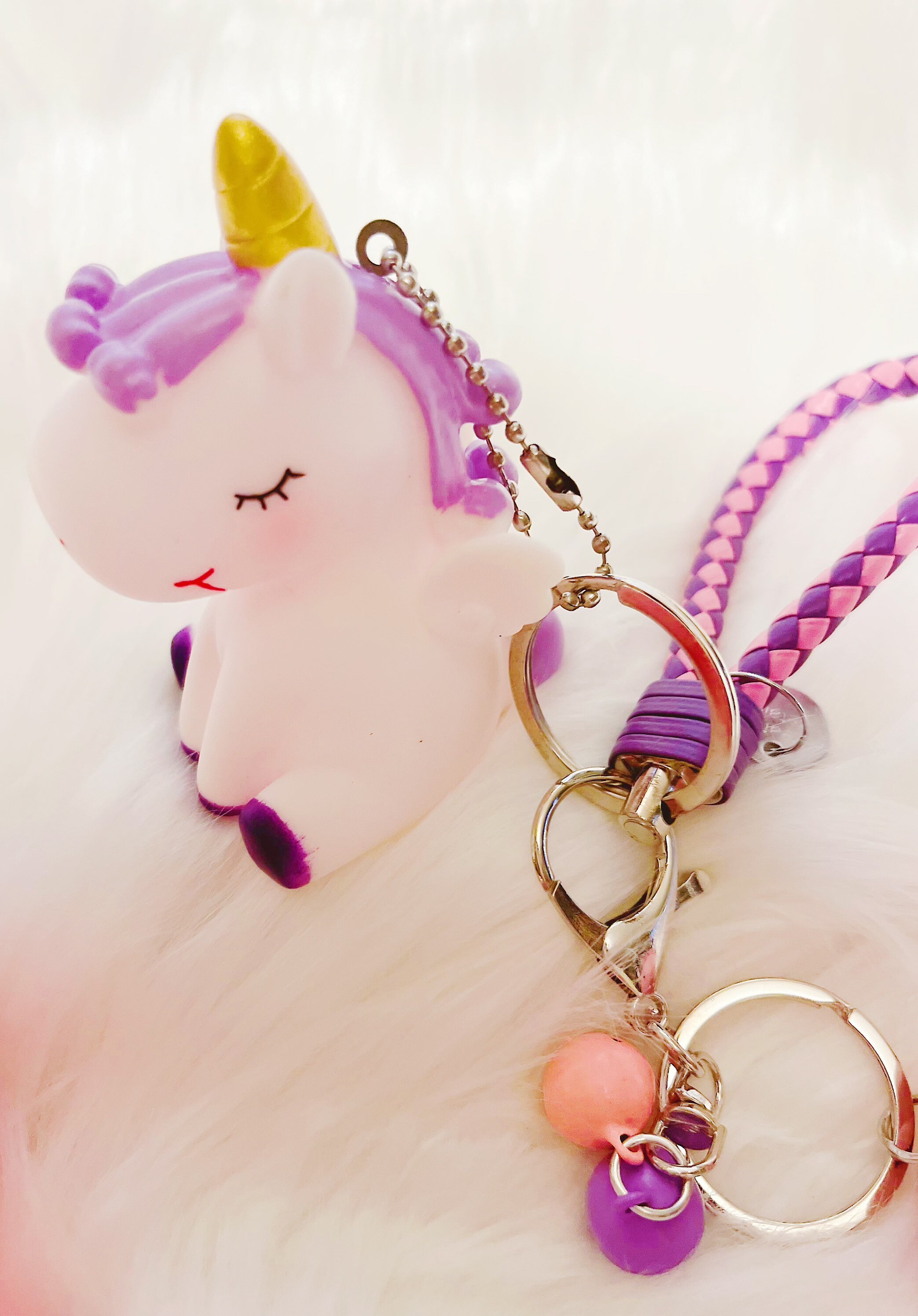Super Cute Silicone Unicorn Keychain/key Holder With Bells Charms