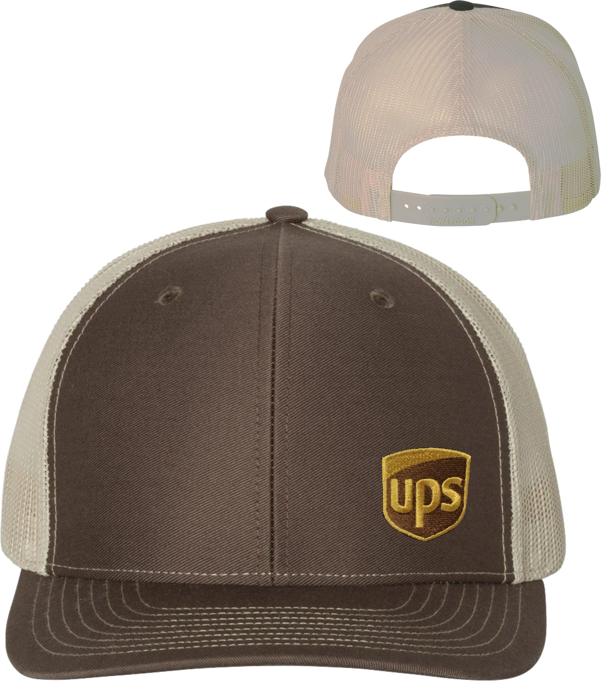 Custom UPS Hats Caps 112 Richardson Flex Fit 210 Flat Bill 6277