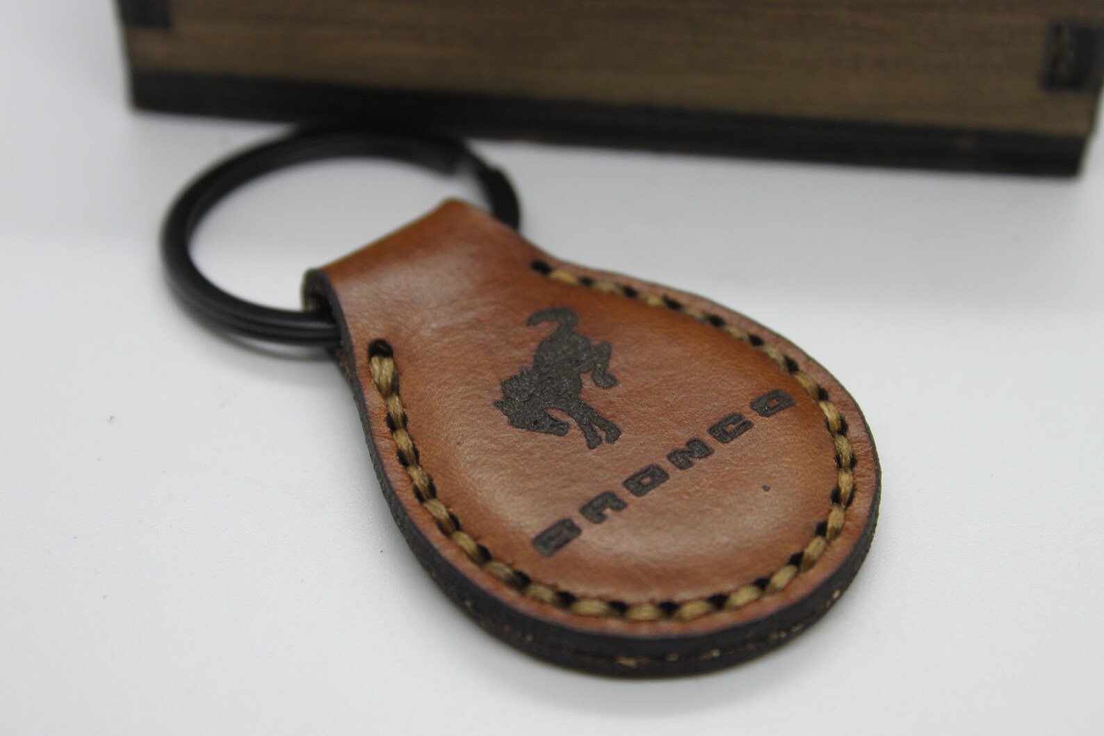 Ford Bronco Keychain Handmade Leather Bronco Sport Keyring Etsy