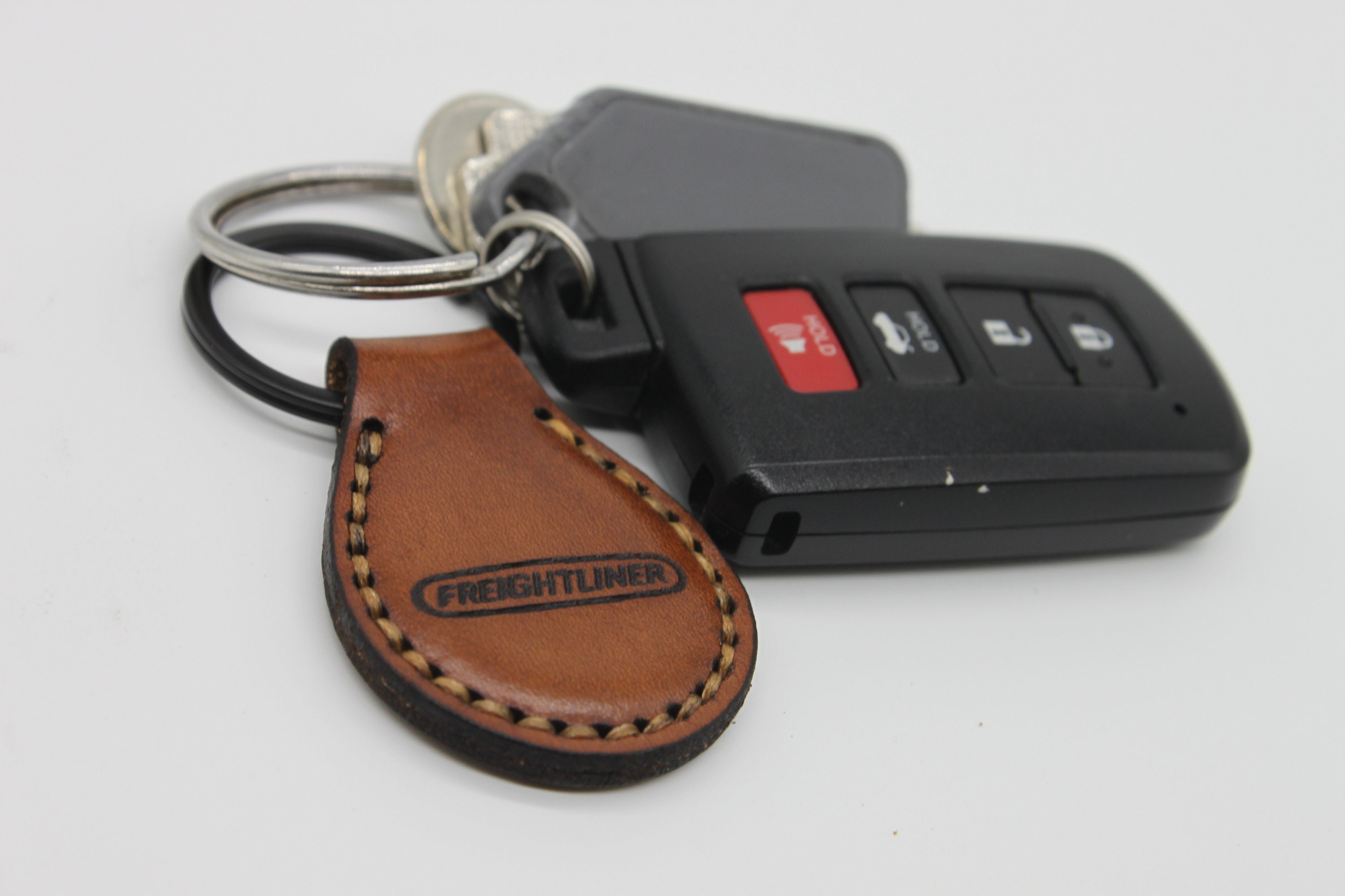 Freightliner Keychain Handmade Leather Trucker Truck Etsy
