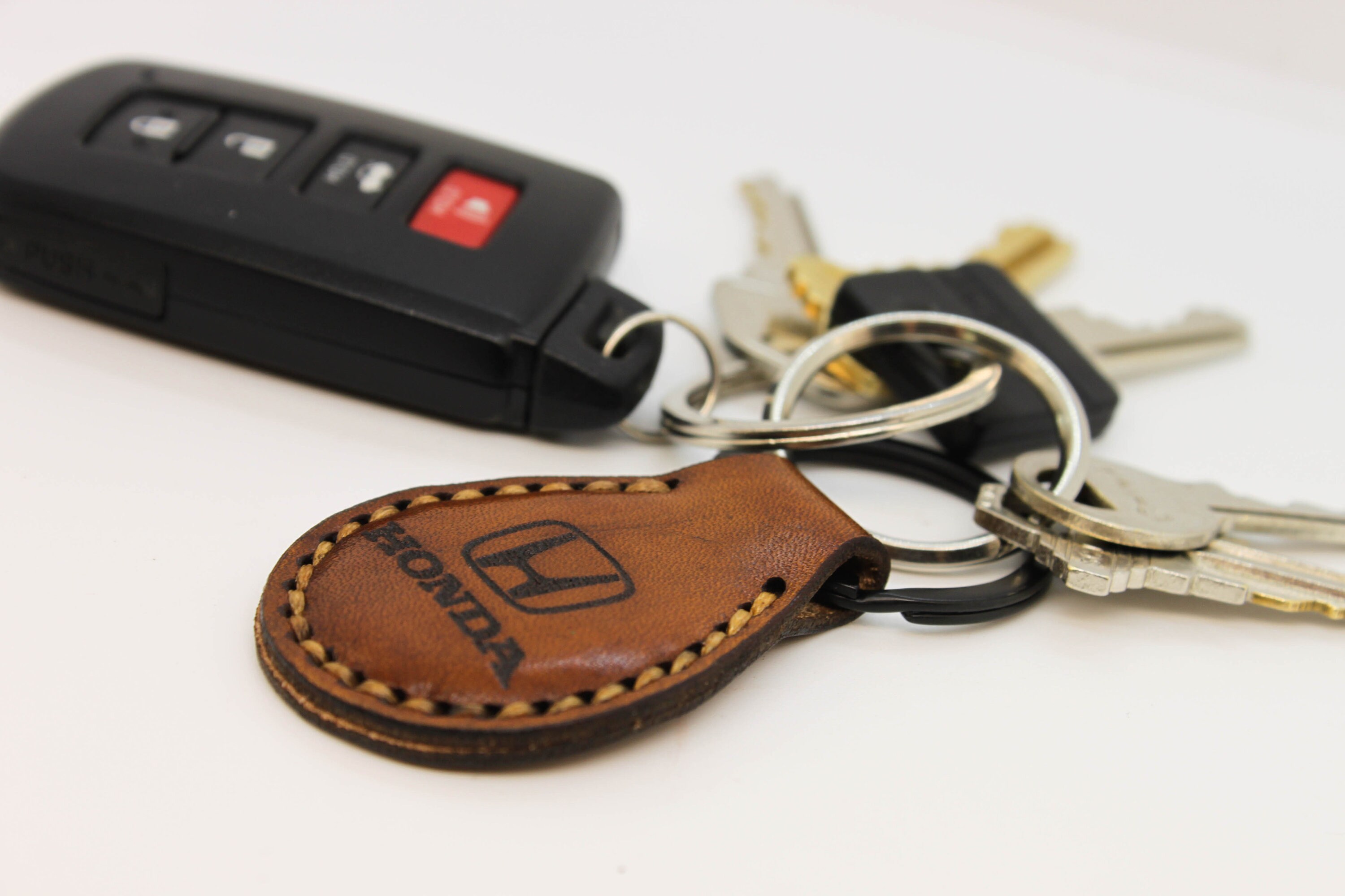 Honda Keychain Civic Accord CRV Si Handmade Leather Etsy
