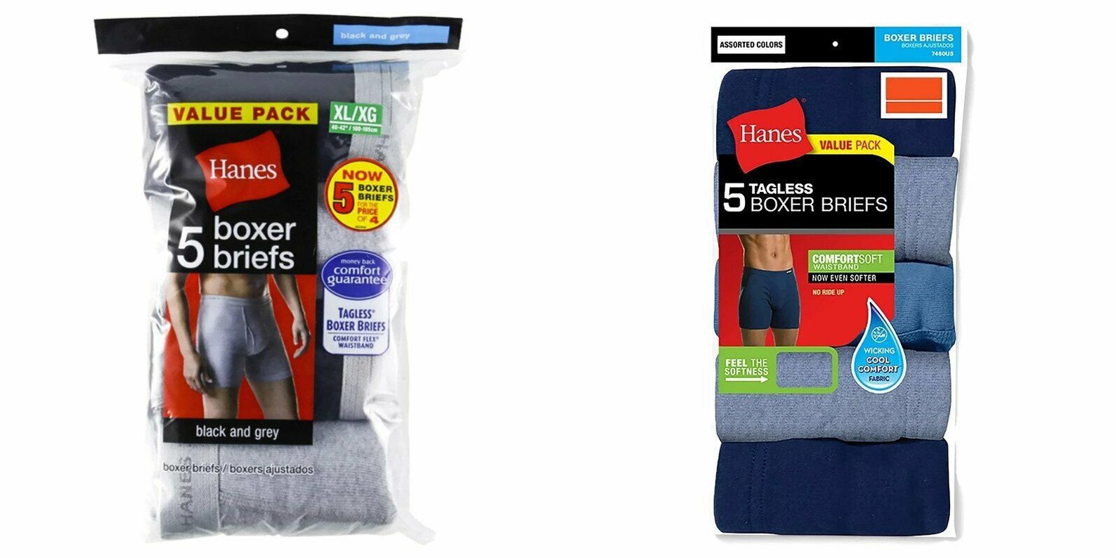 Hanes Hombres Tagless Boxer Briefs 10PACK Underwear S M L Etsy