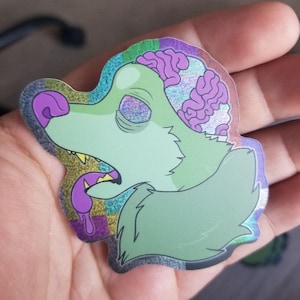 Zombie Dog Matte Holographic Sticker