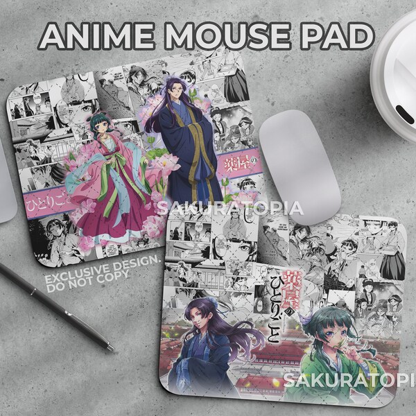 Apothecary Diary Kawaii Anime Mouse Pad for office, computer desk, sublimation mouse pad, table mat, Anime design, Manga design, Anime gift