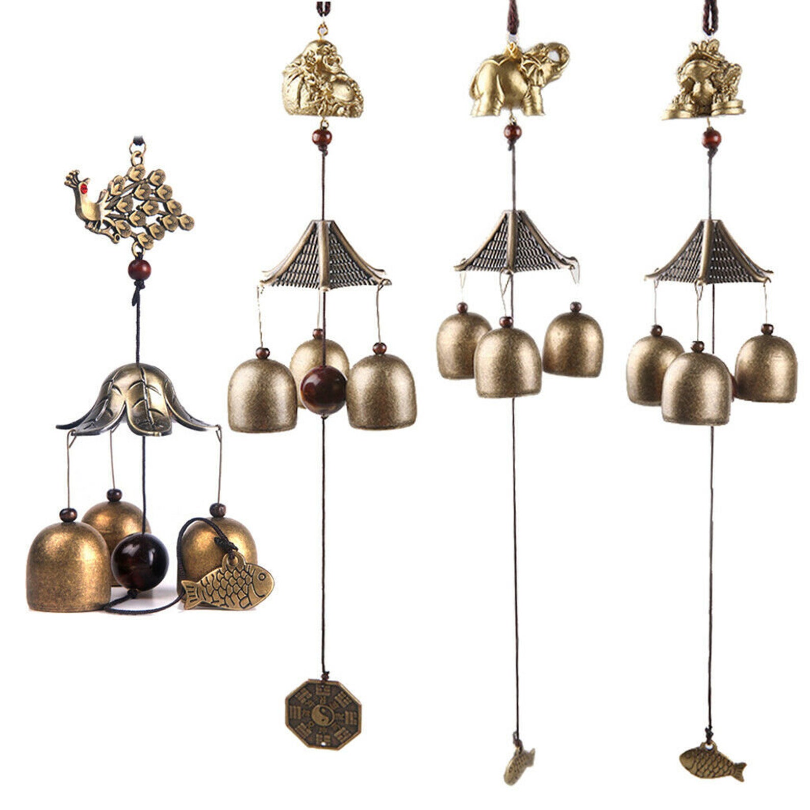 Chinese Bells Tubes Lucky Feng Shui Hanging Wind Chimes Yard Etsy