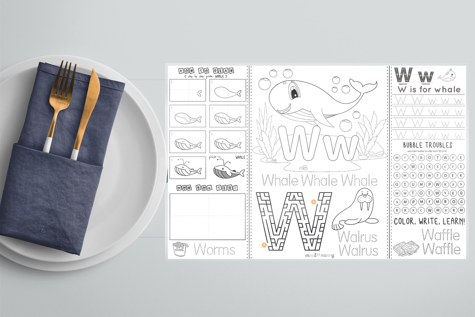 15 Reusable Placemats for Kids Educational Activity Game Etsy