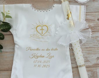 Pañuelo de bautismo personalizado para niños y niñas, vela con tapa de goteo, 4 piezas, ¡regalo de recuerdo de bautismo!