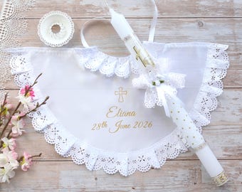 Capa de bautizo personalizada para niños y niñas, vela de bautizo, tapa antigoteo, 4 piezas, ¡regalo de recuerdo de bautizo!
