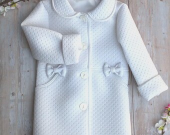 Bata Blanca Niña Ocasión Especial Bautizo Talla 2-3 años 98 cm