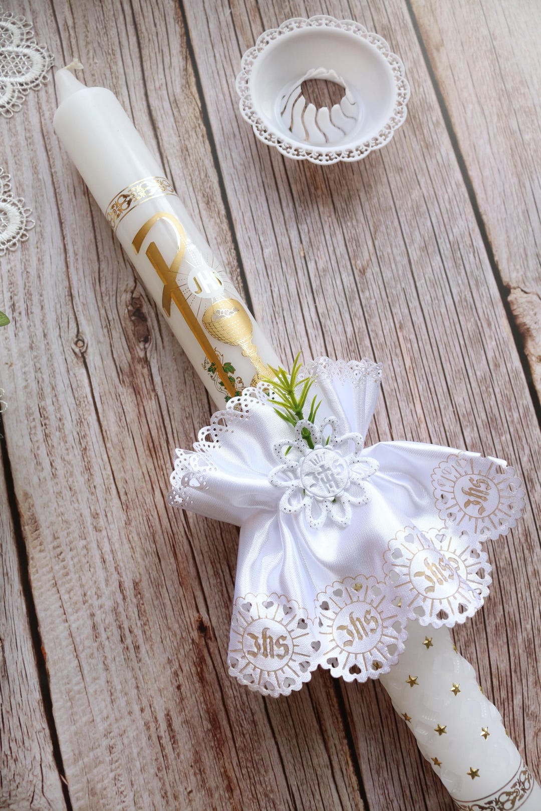 Holy Communion Candle Decoration Wax Drip Cap - Etsy