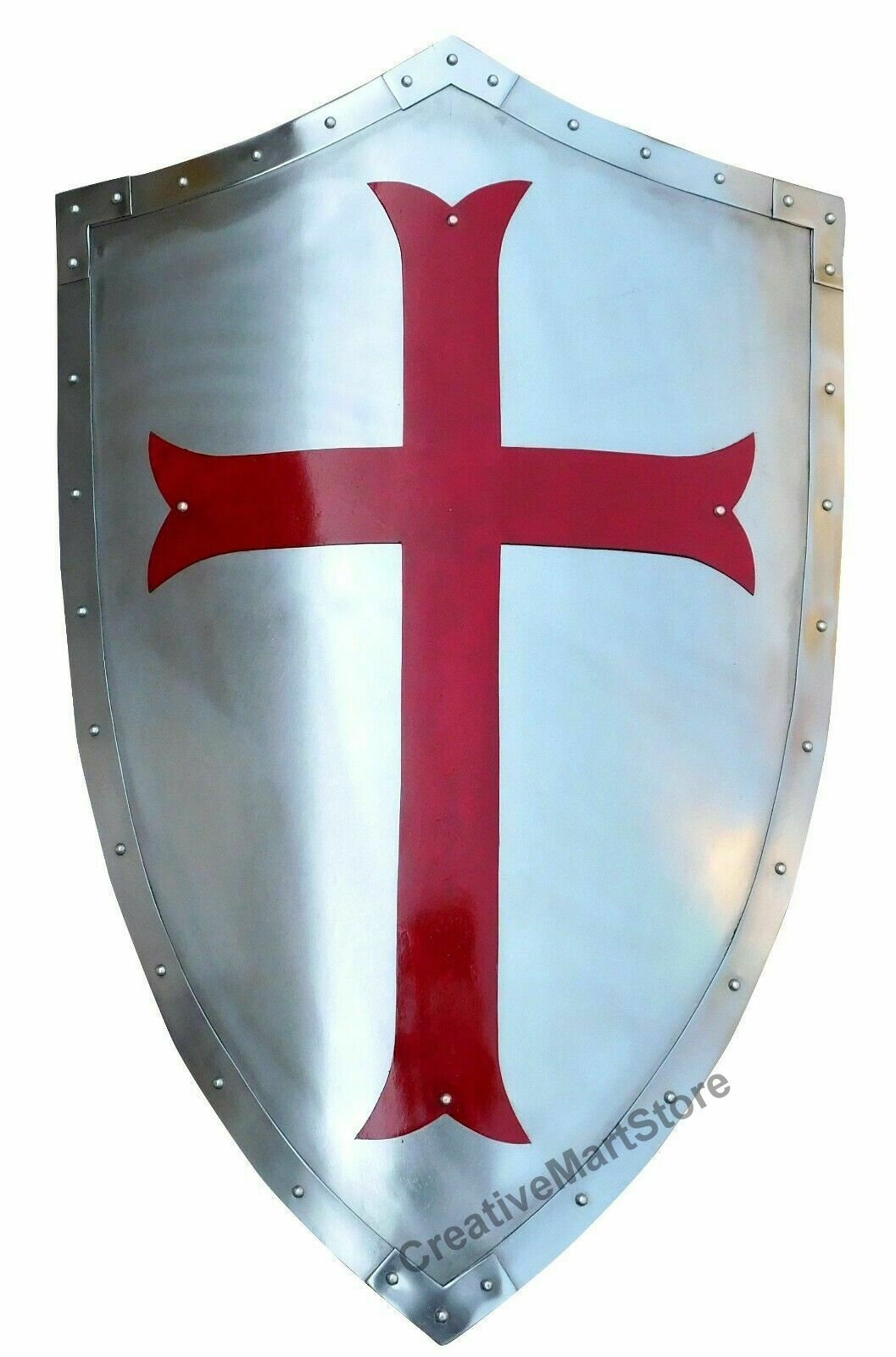 Knight Templar Shield Red Cross Medieval Armor Combat Hand - Etsy