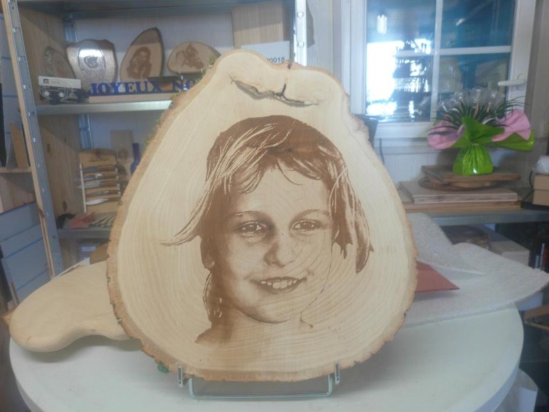 Laser Engraved Wood Photo