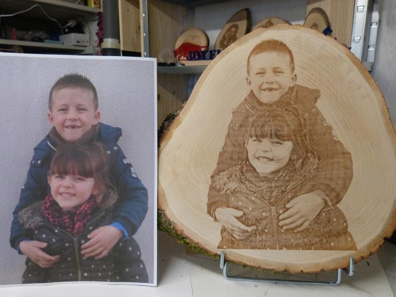 Laser Engraved Wood Photo