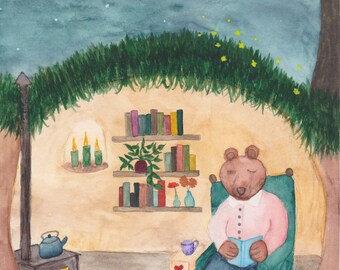 Evenings in the Bear Cave- Art Print