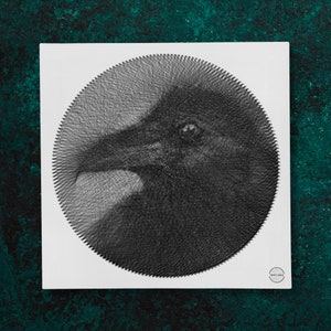 Rabe String Art | Horror Crow Wanddekoration (PDF Download Digitale Dateien)