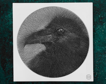 Raven String Art | Horror Crow Wall Decor (PDF Download Digital files)