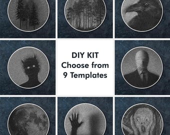DIY-strängkonstkit: Halloween- och heminredningsmallar
