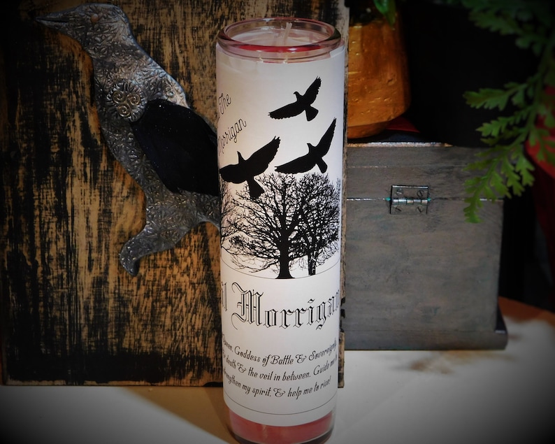 GODDESS MORRIGAN Printable Prayer Candle Label, 7 Day Candle Label