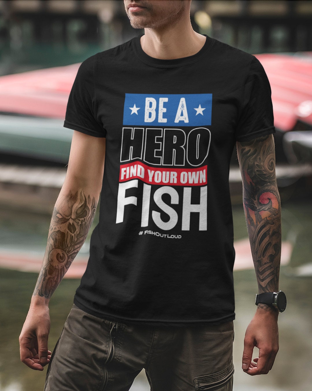 Men's Fishing Shirt FRONT PRINT/ Unisex Short Sleeve Tee Outdoor Fun Shirt  Bass Shirt Fun Fishing Shirt Cheap Men Gifts 