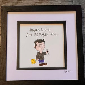Morrissey meets Peanuts hand drawn original framed artwork