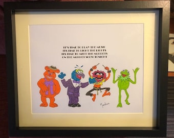 The Muppets Show hand drawn original framed artwork