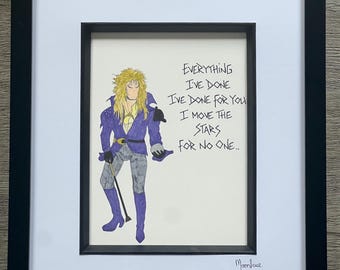 Obra de arte original enmarcada, dibujada a mano por Jared Labyrinth.