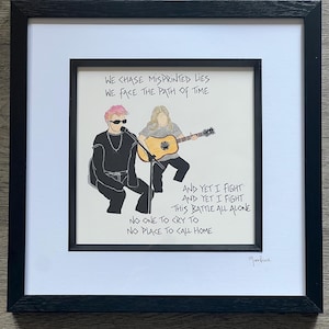Alice in Chains Nötskal handritat original inramat konstverk