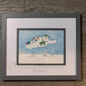 The Snowman hand drawn original framed artwork