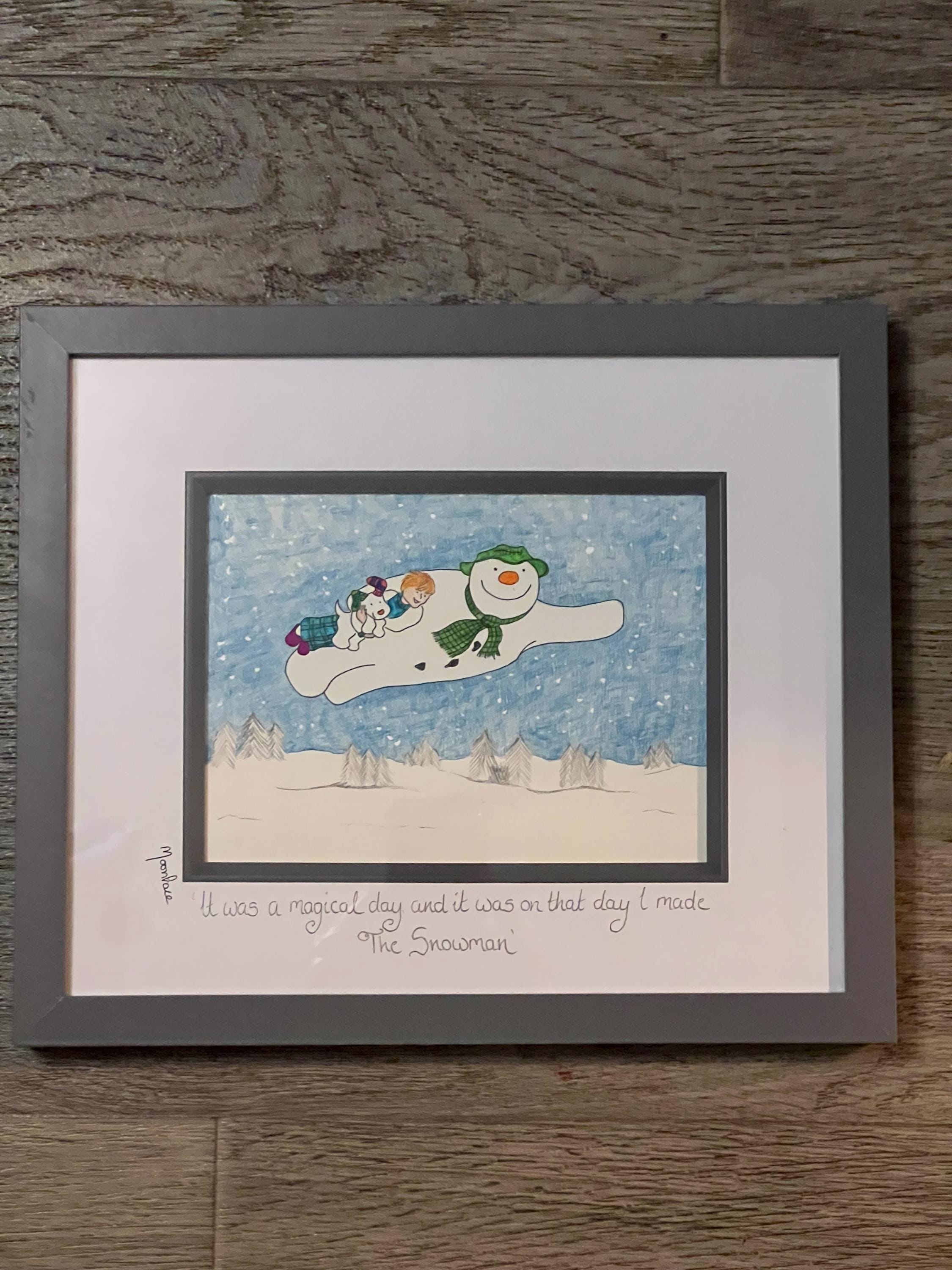 Die Schneemann hand gezeichnete original Kunstwerk