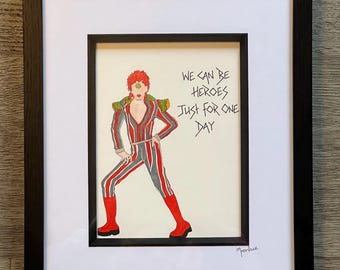 Ziggy Stardust handgetekende origineel ingelijste kunstwerken